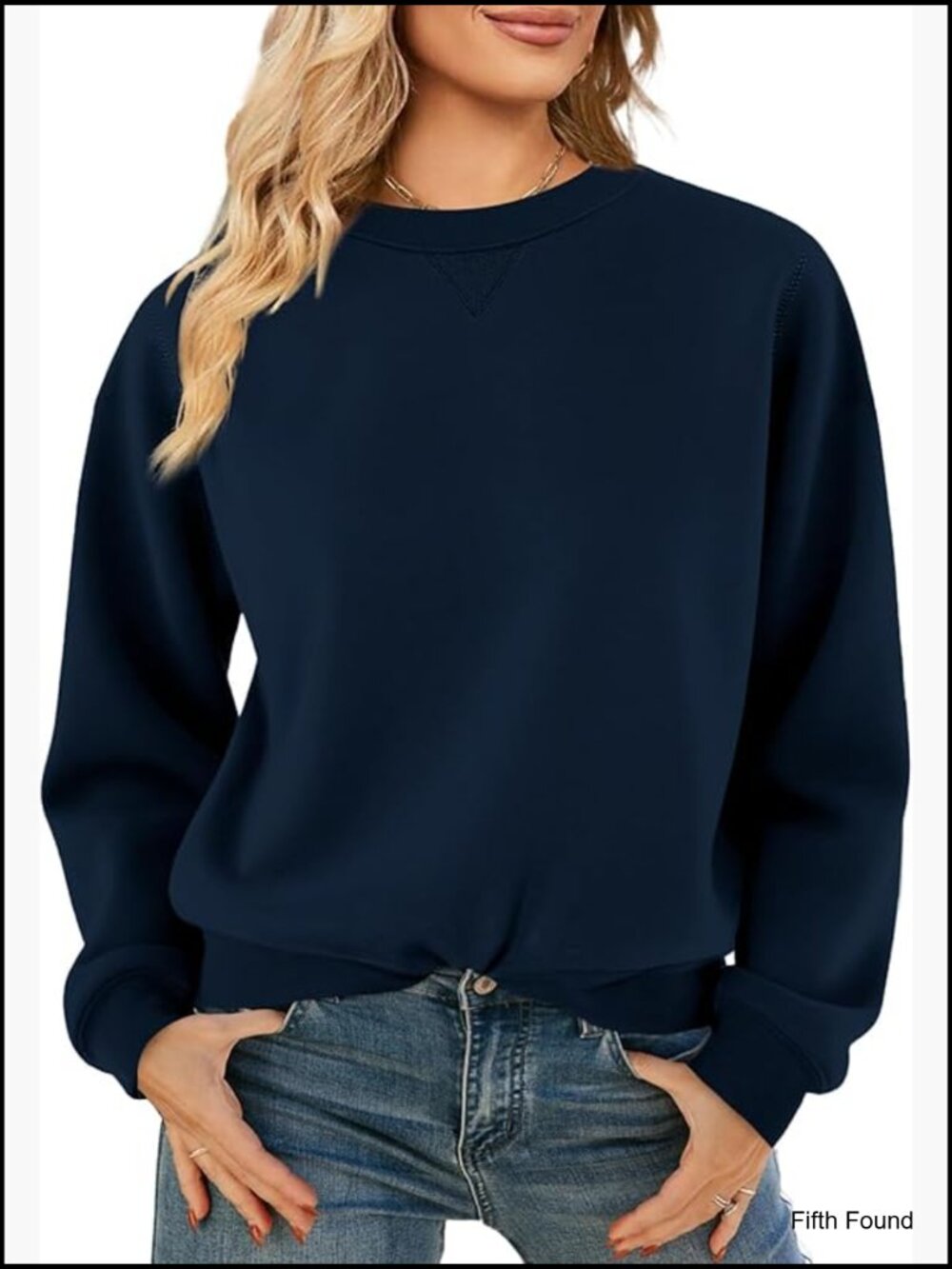 Cotton Crew Neck Long Sleeve Pullover Sweatshirt Casual Tops